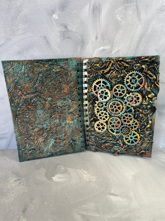 A5 journal: Steampunk cogs