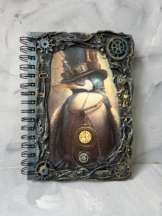 A5 journal: Steampunk penguin