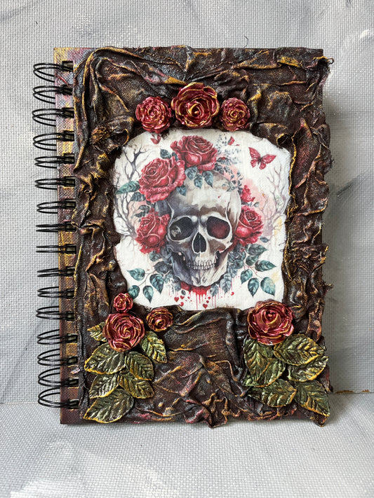 A5 journal: Skull with roses