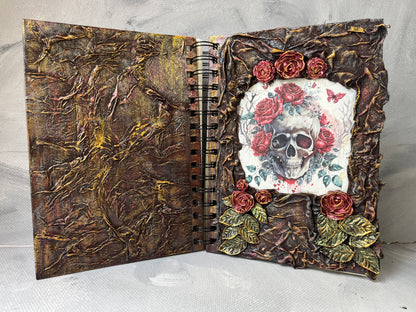 A5 journal: Skull with roses