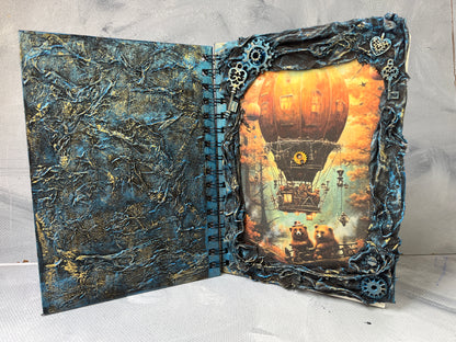 A5 journal: Steampunk bears in the woods