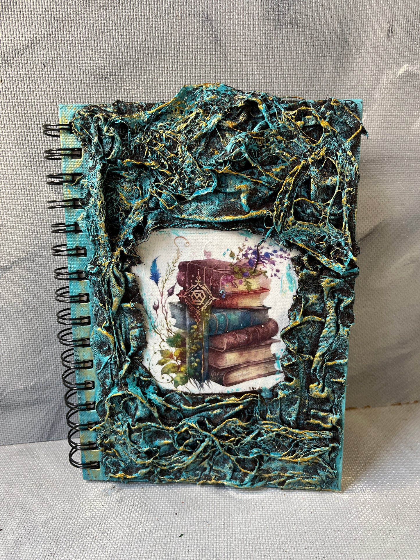 A5 journal: Fantasy stack of books