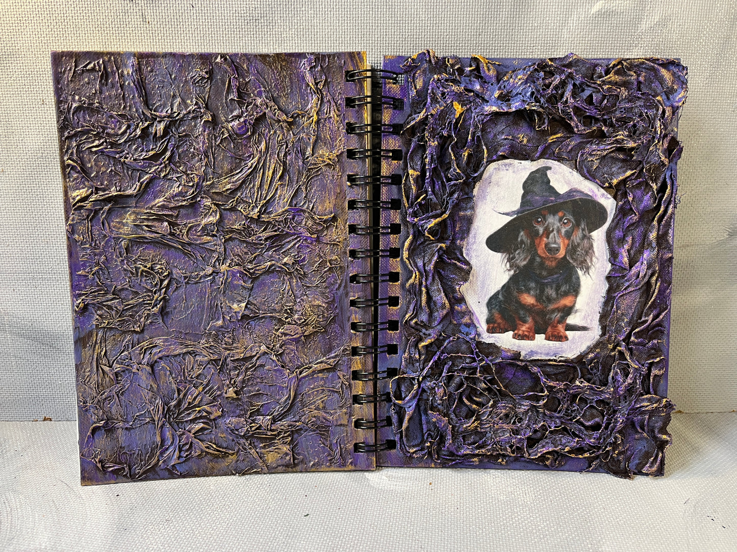 A5 journal: Sausage dog in Witches hat