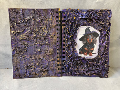 A5 journal: Sausage dog in Witches hat