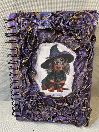 A5 journal: Sausage dog in Witches hat
