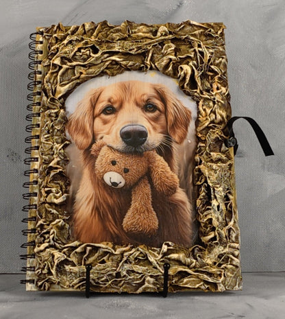 A4 journal: Puppy Dog with Teddy bear.