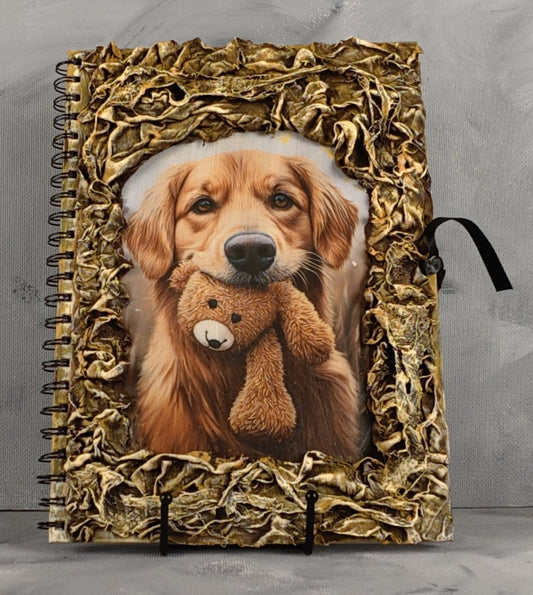 A4 journal: Puppy Dog with Teddy bear.