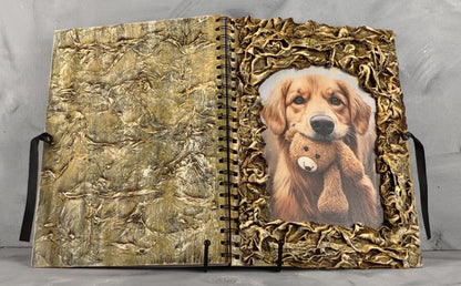 A4 journal: Puppy Dog with Teddy bear.