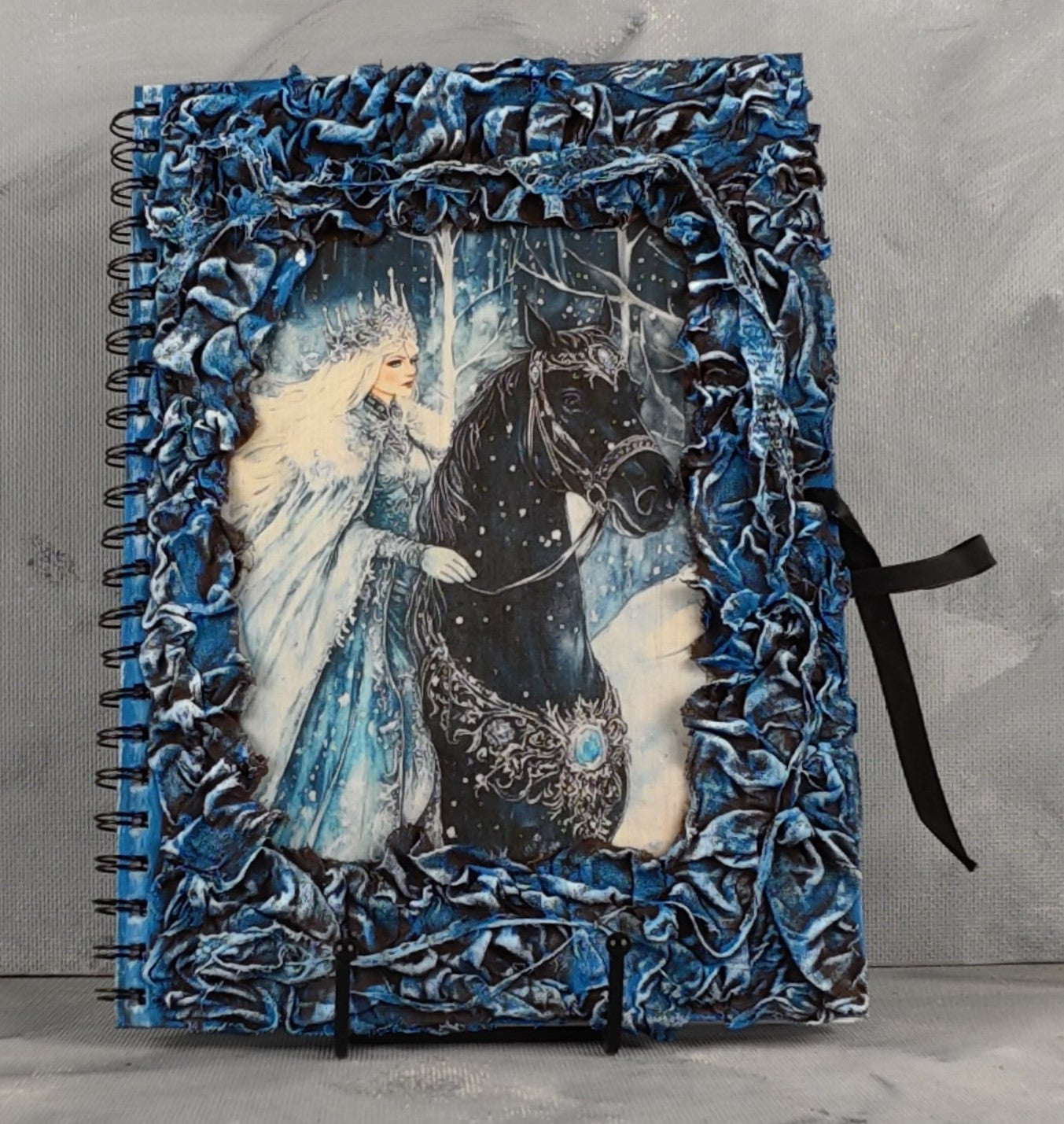 A4 journal: snow Queen on a black horse