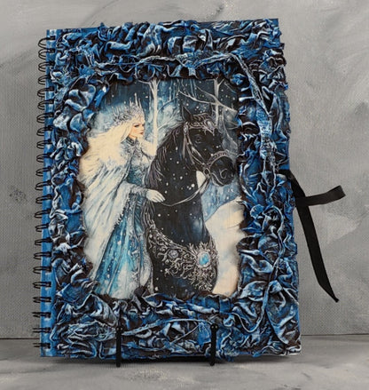 A4 journal: snow Queen on a black horse
