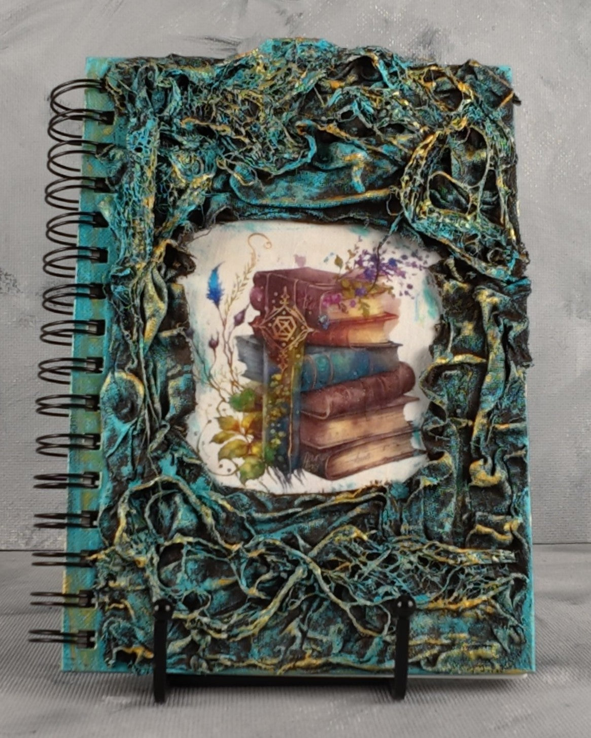 A5 journal: Fantasy stack of books