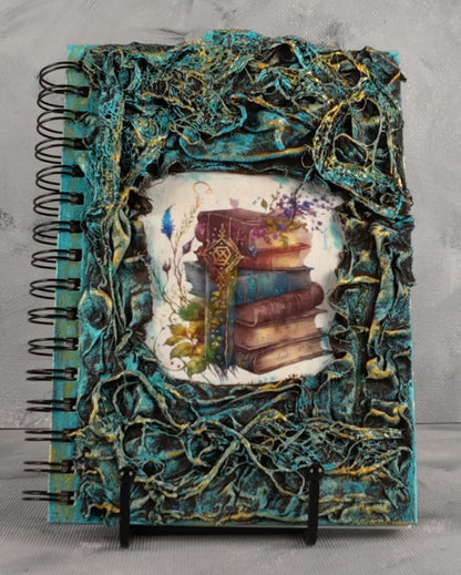 A5 journal: Fantasy stack of books